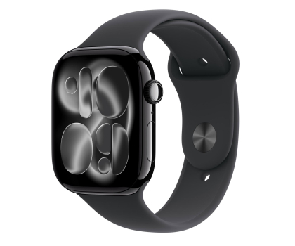 Smartwatch APPLE Watch Series 11 GPS 46mm Aluminiowa koperta (onyksowa)/ Sportowy pasek (czarny) - rozmiar S/M